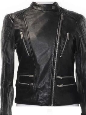 ZARA Woman Faux Leather Biker Moto Jacker